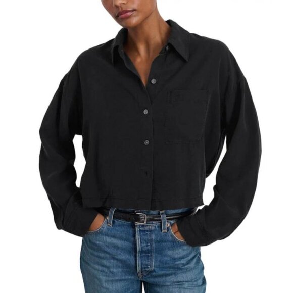 Alex Mill Gemma Button Down Shirt - Black | NWT | Size XL - Picture 1 of 5